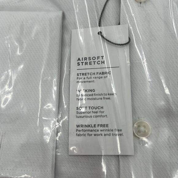 Michael Kors Slim Fit Airsoft Button Front Long Sleeve Shirt - White - S - NWT - Picture 3 of 6